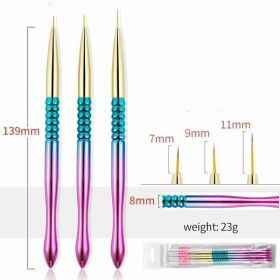 Pembe Saplı İnce Uçlu Fırça Set
