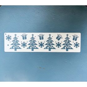 Çam Ağaçları ve Hediye Paketleri Stencil